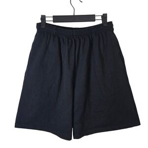 Soffe Mens Adult Cotton Athletic Gym Shorts Black‎ Medium M Elastic Waist